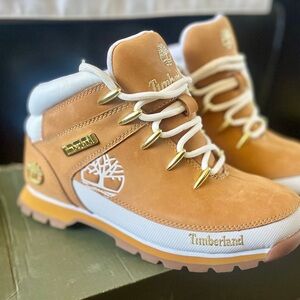 Timberland Brown and White Boots